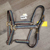 Thick Nylon Combo Grooming Halter, 3x snaps *vgc, clean, rubs, mnr dirt & stains, repaired/replaced snap