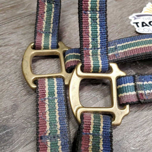 Thick Nylon Combo Grooming Halter, 3x snaps *vgc, clean, rubs, mnr dirt & stains, repaired/replaced snap