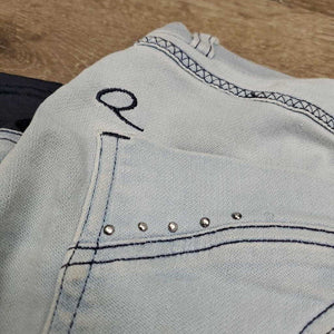 Sticky Full Seat Denim Breeches *gc, stains, dingy