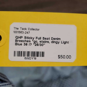 Sticky Full Seat Denim Breeches *gc, stains, dingy