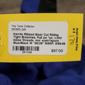 Ribbed Boot Cut Riding Tight Breeches, Pull on *xc, v.mnr loose threads, mnr stain?spots