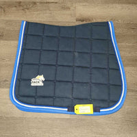 Quilt Dressage Saddle Pad, piping *gc, clean, faded, mnr hair, pills, rubs
