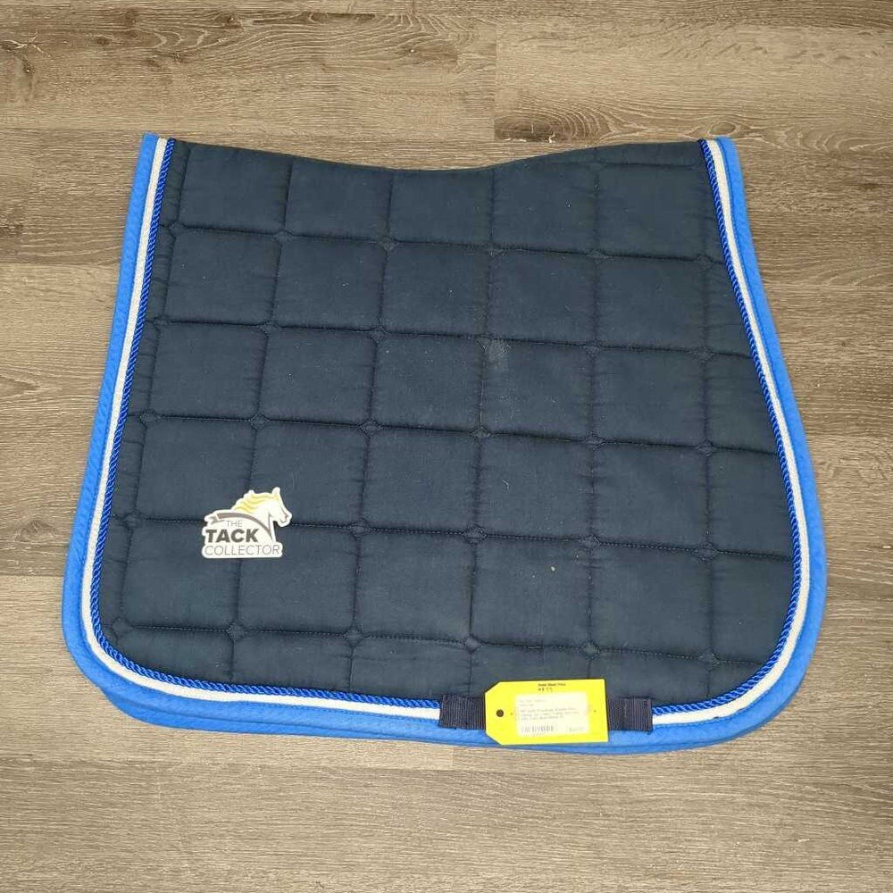 Quilt Dressage Saddle Pad, piping *gc, clean, faded, mnr hair, pills, rubs