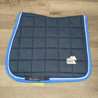 Quilt Dressage Saddle Pad, piping *gc, clean, faded, mnr hair, pills, rubs
