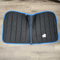 Quilt Dressage Saddle Pad, piping *gc, clean, faded, mnr hair, pills, rubs
