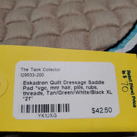 Quilt Dressage Saddle Pad *vgc, mnr hair, pills, rubs, threads