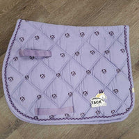 Quilt Jumper Saddle Pad, piping, tabs *gc, mnr hair, stains, pills, dingy, snags
