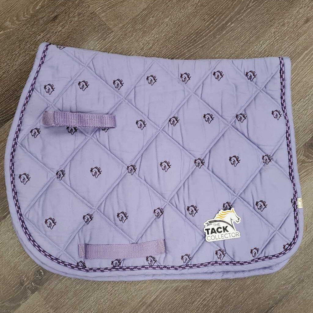 Quilt Jumper Saddle Pad, piping, tabs *gc, mnr hair, stains, pills, dingy, snags