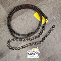 28" Nose Chain & Short Leather Lead Shank *No Snap, clean, rubs, repaired? cracking, creases
