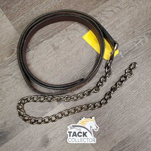 28" Nose Chain & Short Leather Lead Shank *No Snap, clean, rubs, repaired? cracking, creases