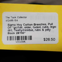 Hvy Cotton Breeches, Pull On *gc/fair, older, faded, rubs, legs: dirt, ?salty/residue, rubs & pilly