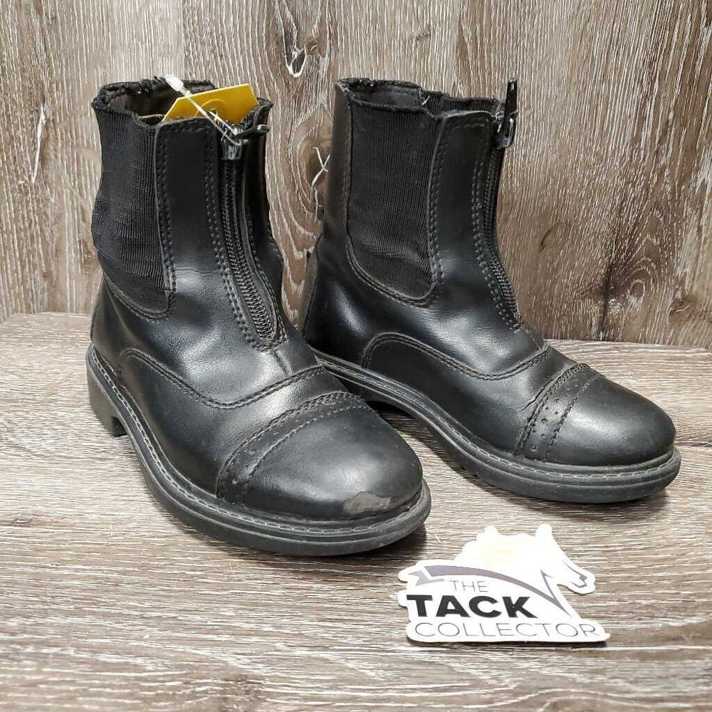 JUNIORS Paddock Boots, Zips *gc/fair, stretched els, peeled toes, clean, mnr inner heel rubs
