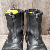 JUNIORS Paddock Boots, Zips *gc/fair, stretched els, peeled toes, clean, mnr inner heel rubs
