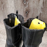 JUNIORS Paddock Boots, Zips *gc/fair, stretched els, peeled toes, clean, mnr inner heel rubs
