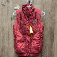 Puffy Vest, Zipper, High Collar *like new, mnr stained Rt Pocket
