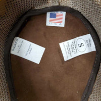 "Sierra" Cowhide & Mesh Cowboy Hat, beaded hat band, velcro padding *like new, v.mnr marks
