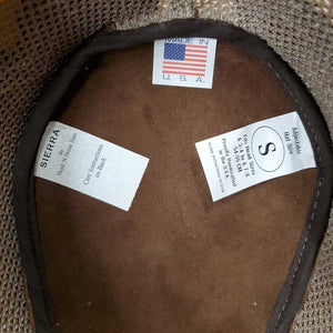 "Sierra" Cowhide & Mesh Cowboy Hat, beaded hat band, velcro padding *like new, v.mnr marks