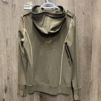 Light Sweatshirt Jacket, Hood *vgc, mnr shoulder dent-L
