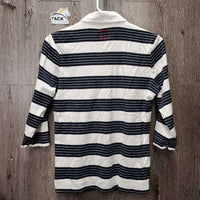 3/4 Sleeve Polo Shirt, 1/3 Button Up *vgc/gc, faded/fuzzy velvet, hair
