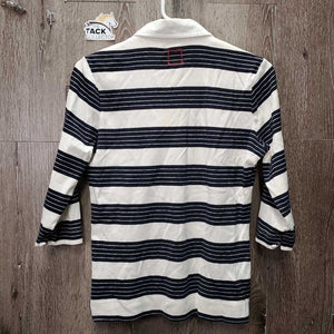 3/4 Sleeve Polo Shirt, 1/3 Button Up *vgc/gc, faded/fuzzy velvet, hair