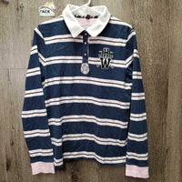 LS Hvy Cotton Shirt, 1/4 Button Up *gc, mnr faded, seam puckers & rubs, older
