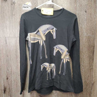 LS Crewneck T Shirt *gc, faded, mnr hair
