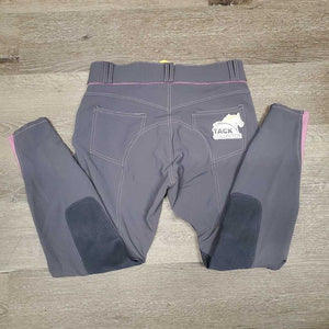 Euro Seat Breeches *vgc/gc, curled inner waist, seam puckers, seat: mnr rubs & pills