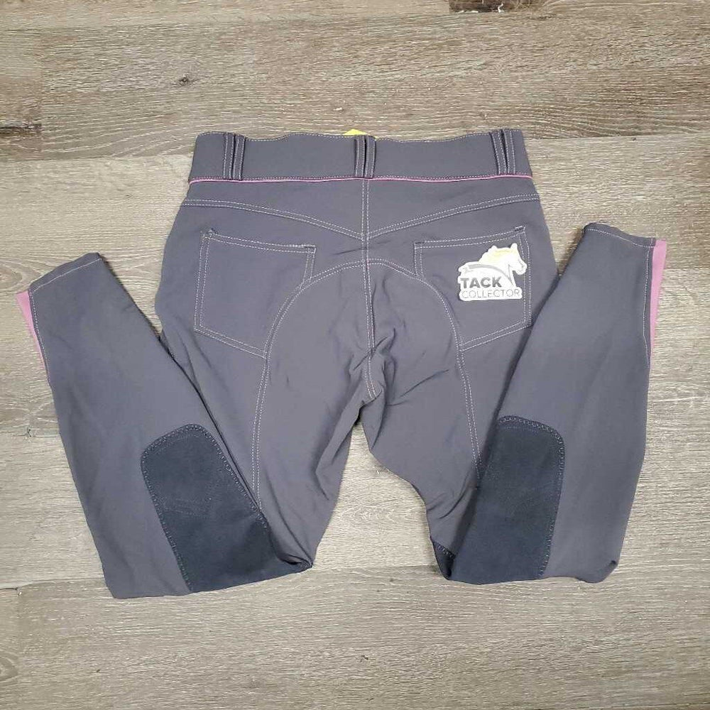 Euro Seat Breeches *vgc/gc, curled inner waist, seam puckers, seat: mnr rubs & pills