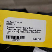 Euro Seat Breeches *gc, faded, seam & seat puckers, leg rubs, older
