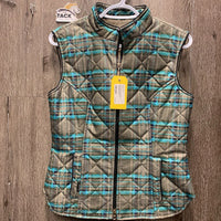 Quilt Vest, zipper *vgc, older, mnr shoulder rubs
