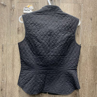 Quilt Vest, zipper *gc, older, mnr faded, crinkled/puckered