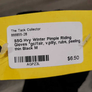 Hvy Winter Pimple Riding Gloves *gc/fair, v.pilly, rubs, peeling thin