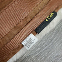 Nylon Web, Cotton & Fleece Girth, 2x els, D Ring *gc, clean, hairy, rubs, stains, pills, older
