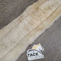 Nylon Web, Cotton & Fleece Girth, 2x els, D Ring *gc, clean, hairy, rubs, stains, pills, older
