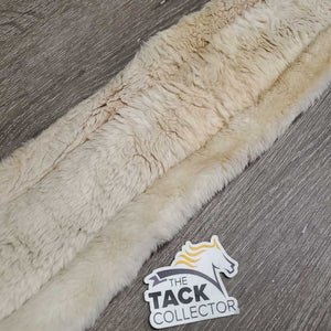 Nylon Web, Cotton & Fleece Girth, 2x els, D Ring *gc, clean, hairy, rubs, stains, pills, older