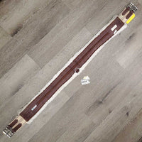 Nylon Web, Cotton & Fleece Girth, 2x els, D Ring *gc/fair, clean, thin/rubs edges, stains, clumpy, hairy, stains

