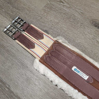 Nylon Web, Cotton & Fleece Girth, 2x els, D Ring *gc/fair, clean, thin/rubs edges, stains, clumpy, hairy, stains
