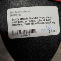 Body Brush, Handle *vgc, clean, mnr hair, scrapes, rubs & bent bristles, older