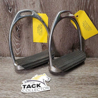 Fine Stirrup Irons, Hvy Duty Grips *vgc, clean, mnr residue, scratches & rubs