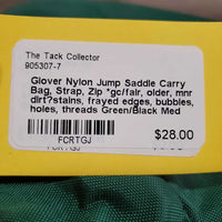 Nylon Jump Saddle Carry Bag, Strap, Zip *gc/fair, older, mnr dirt?stains, frayed edges, bubbles, holes, threads
