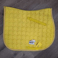 Quilt Jumper Saddle Pad, piping, tabs *gc, v. stained, hair, dirt, discolor
