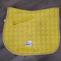 Quilt Jumper Saddle Pad, piping, tabs *gc, v. stained, hair, dirt, discolor
