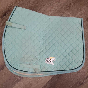 Quilt Jumper Saddle Pad, piping, tabs *gc, stained, hair, dirt, v. pilly, threads