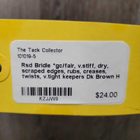 Rsd Bridle *gc/fair, v.stiff, dry, scraped edges, rubs, creases, twists, v.tight keepers

