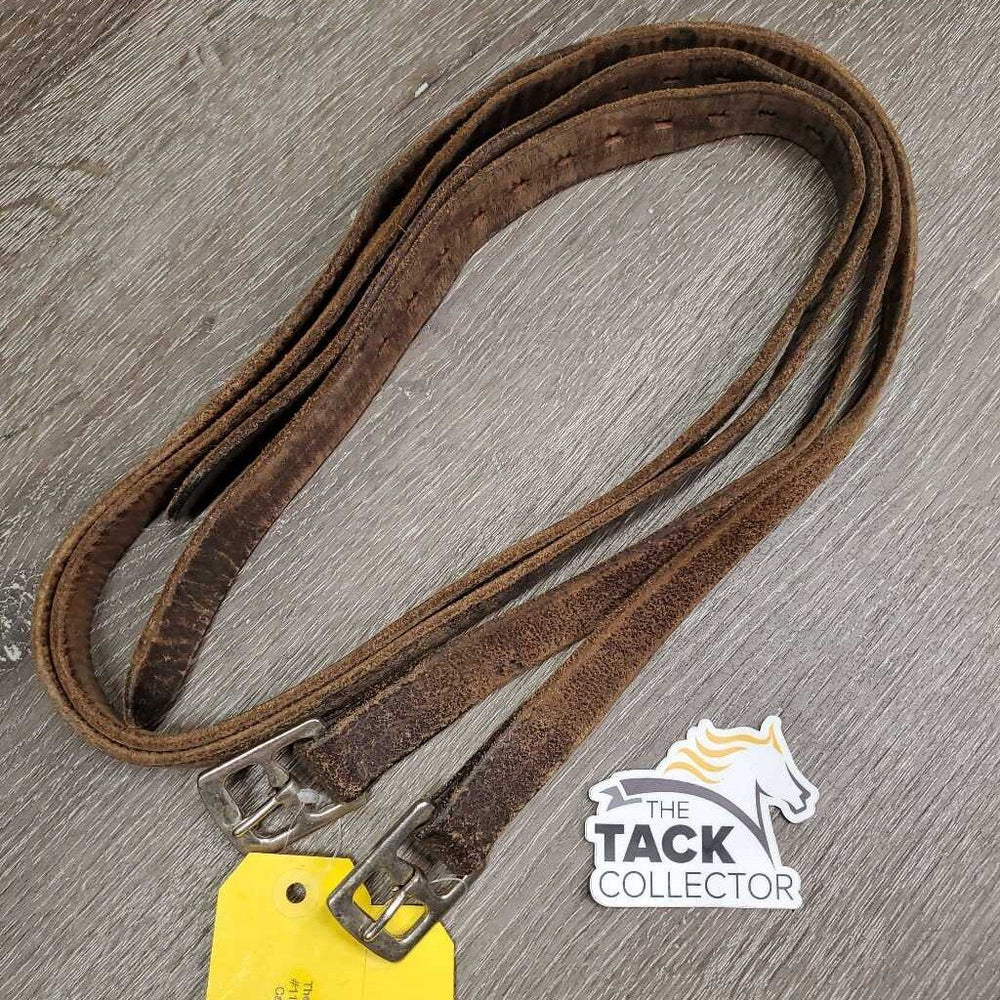 Pr Stirrup Leathers *gc, dry, older, scrapes, xholes, stains, rough