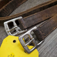 Pr Stirrup Leathers *gc, dry, older, scrapes, xholes, stains, rough
