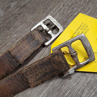 Pr Stirrup Leathers *gc, dry, older, scrapes, xholes, stains, rough
