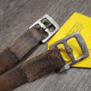 Pr Stirrup Leathers *gc, dry, older, scrapes, xholes, stains, rough