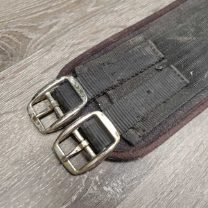 Nylon Web & Neoprene Lungeing Surcingle - GIRTH ONLY *gc/fair, dirty, hairy, oxidized buckles