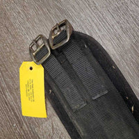 Nylon Web & Neoprene Lungeing Surcingle - GIRTH ONLY *gc/fair, dirty, hairy, oxidized buckles
